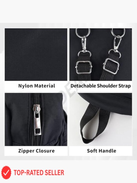 Mini Nylon Backpack Lightweight Casual Daypack Detachable Shoulder Strap main image 5